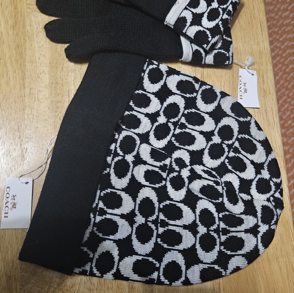 New Coach hat and gloves.